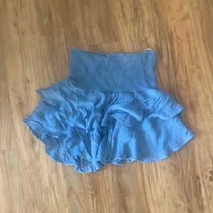 90s Blue Ruffle Skirt